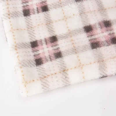 Карирана щампована фланелена коралова тъкан